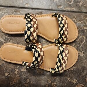 Women's Braided Sandals - Black, Brown, and Cream